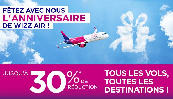 -30% sur les billets d’avion Wizz Air 