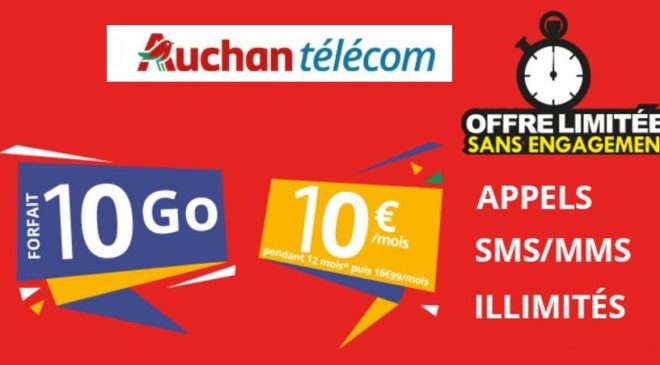 Forfait Auchan Telecom 10Go a 10€