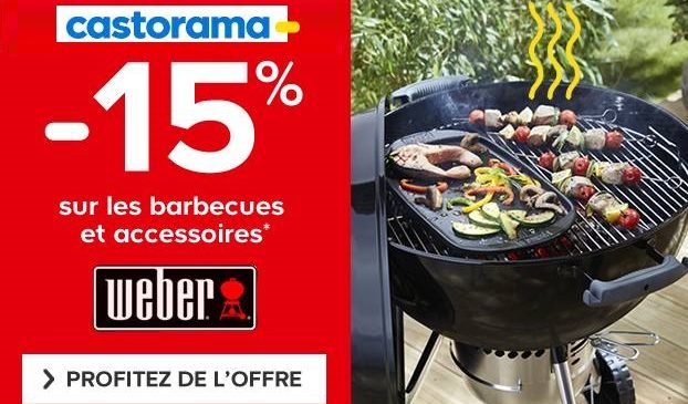 remise sur tous les barbecues Weber chez Castorama