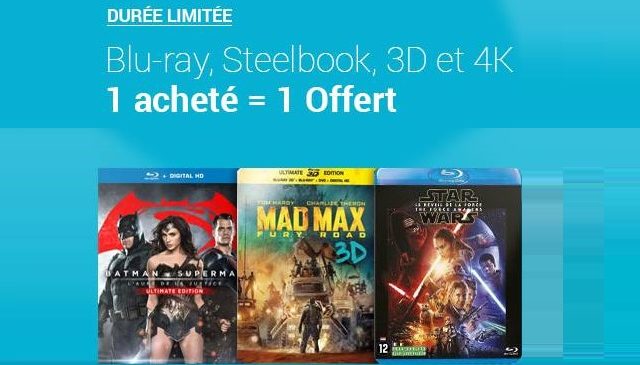 1 Blu-ray acheté = 1 Blu-ray gratuit sur FNAC