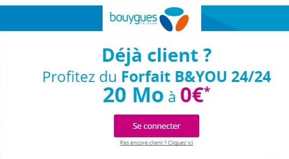 1 forfait B&You gratuit (20Mo Appels, SMS/MMS illimités)