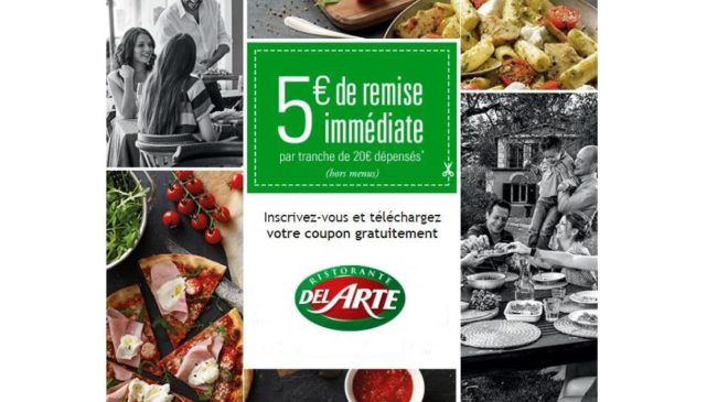 Bon d’achat Ristorante Del Arte : 5€ de remise