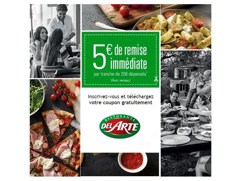 Bon d’achat Ristorante Del Arte : 5€ de remise