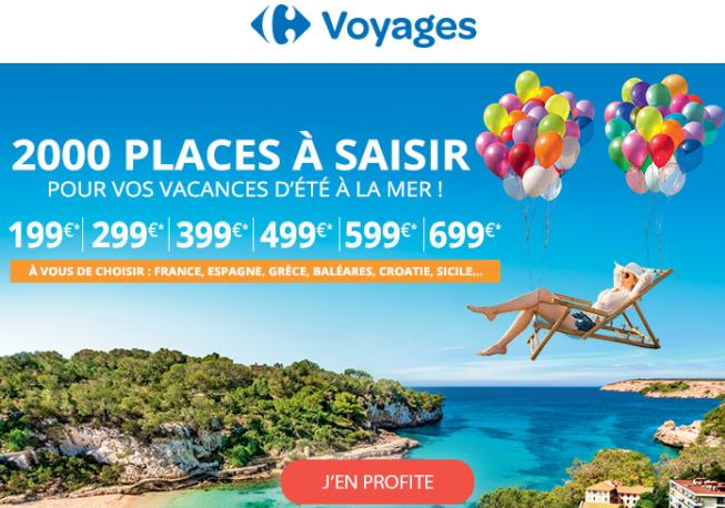 Vente flash Carrefour Voyages : 2000 séjours cet été à saisir dès 199€ (France et Etranger) !