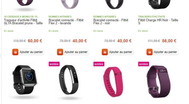 bracelets et montres Fitbit à moitié prix 