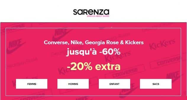 Soldes Sarenza : 20% en plus sur Converse, Nike et Kickers en soldes (aujourd’hui seulement)