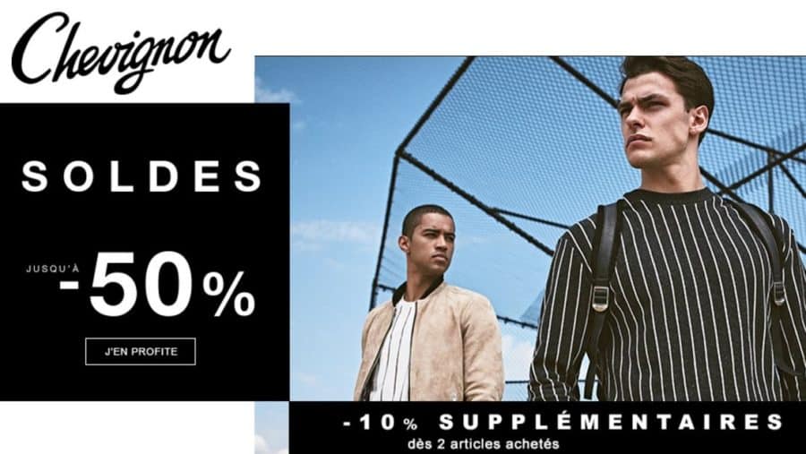 10% de remise en plus sur les Soldes Chevignon dès 2 articles achetés