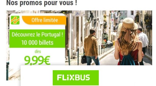 10000 billets de bus Flixbus vers le Portugal à 9,99€