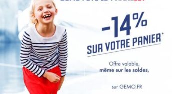 14% de remise sur tout Gémo même les soldes (14 juillet et week-end)