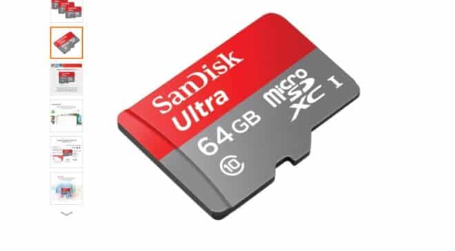 17,09€ la micro SDXC SanDisk 64Go Ultra