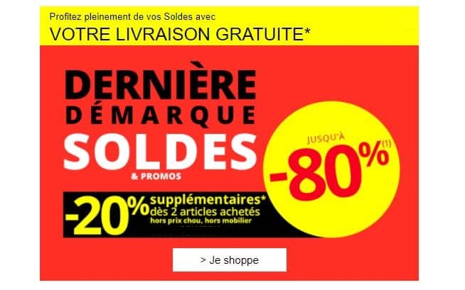 20% en plus sur la dernière démarque 3Suisses + livraison gratuite