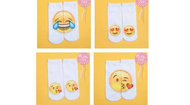 2,70 euros la paire de chaussette Emoji