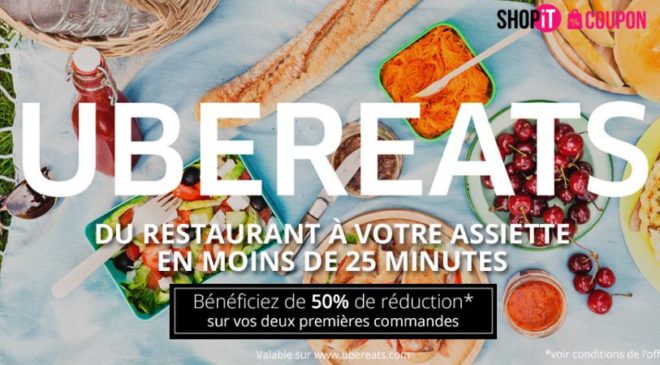 50% de remise sur vos 2 premières commandes UberEATS