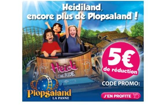 5€ de remise billet Plopsaland Plopsaqua