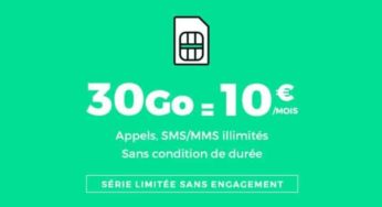 Forfait 30Go RED SFR 10€/mois à vie (Appels / SMS / MMS illimités) sans engagement