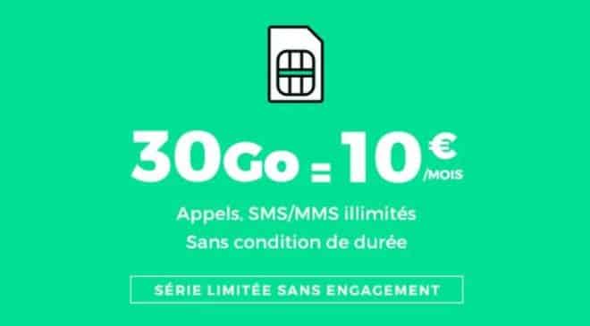 Forfait 30Go RED SFR 10€/mois à vie
