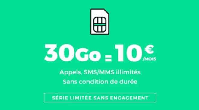 Forfait 30Go RED SFR 10€/mois à vie