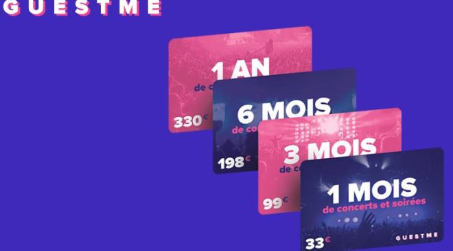 GUESTME : 33€ pour 1 mois de concerts et soirées en illimités 