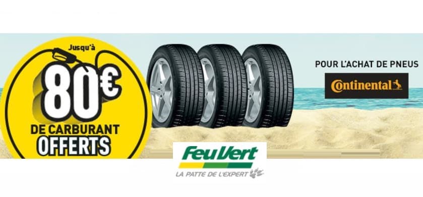 Jusqu’à 80€ en essence pour l’achats de pneus Continental