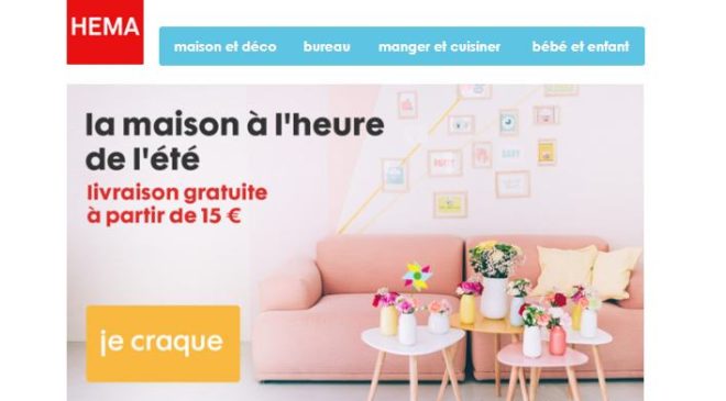 Soldes sur Hema livraison domicile gratuite dès 15€