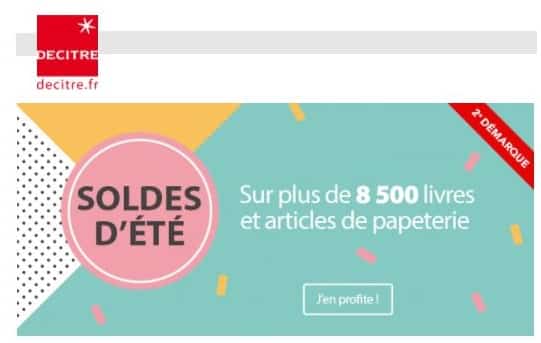 Soldes livres et la papeterie de Decitre