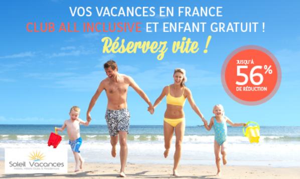 Vacances en France, All inclusive, Club avec enfant gratuit