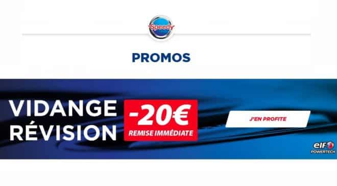 20€ de remise sur les forfaits d'entretien Speedy