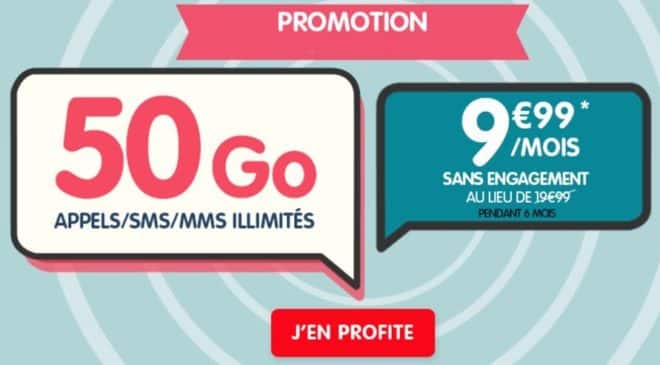 9,99€ le forfait 50Go NRJ Mobile