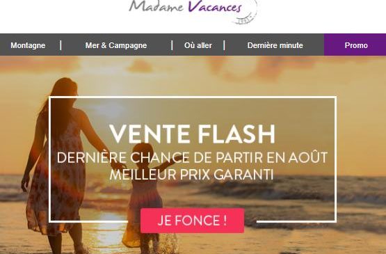 Vente Flash Dernière Minute Madame Vacances