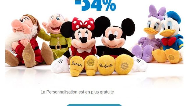 Disney Store : personnalisation gratuite