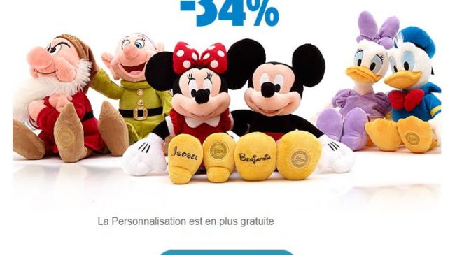 Disney Store : personnalisation gratuite 