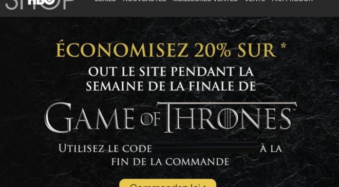 HBO Shop code promo articles Game of Thrones