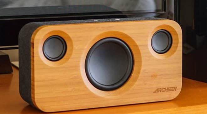 Moins de 69€ l’enceinte en Bambou 25W Bluetooth ARCHEER