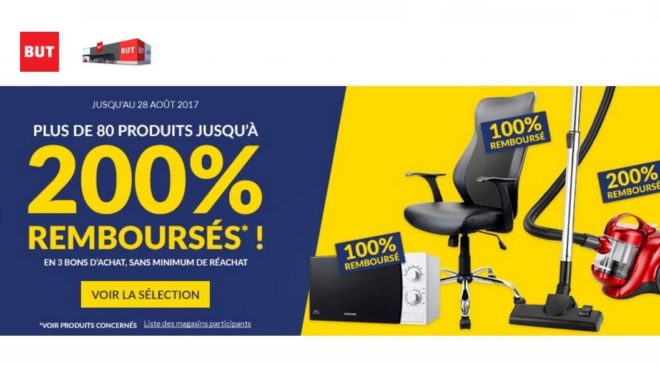 Opération BUT 50%, 100% ou 200% remboursé