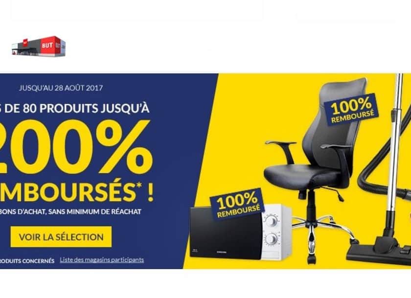 Opération BUT 50%, 100% ou 200% remboursé