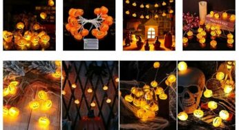 7,49€ la guirlande lumineuse 20 citrouilles LED Halloween Party TEPILOS