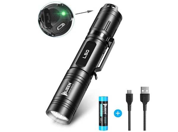 Lampe Torche Rechargeable étanche Alu Antichoc Led Ultra Puissante Wuben L50