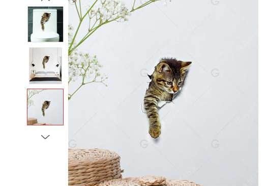 moins de 0,60€ l’autocollant chat