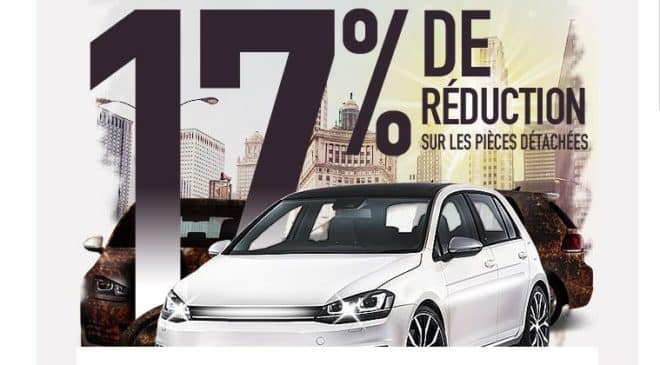 17% de remise sur tout le site PiecesAuto