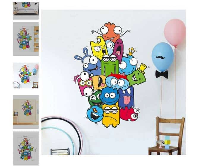 1,79€ autocollant mural Cartoon