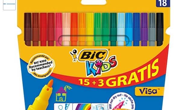 18 feutres BIC Kids à seulement 1,91€