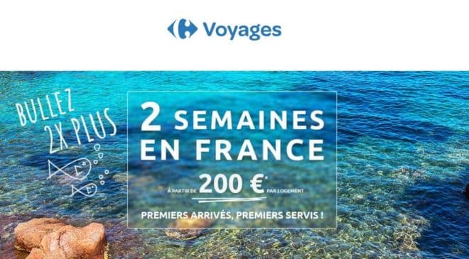 2 semaines de vacances en France pour 200€