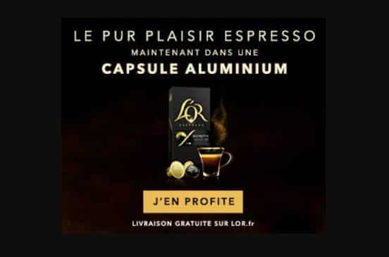 25% de remise sur tous les cafés L’OR 