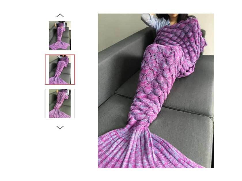 moins de 6€ la couverture en forme de queue de sirène