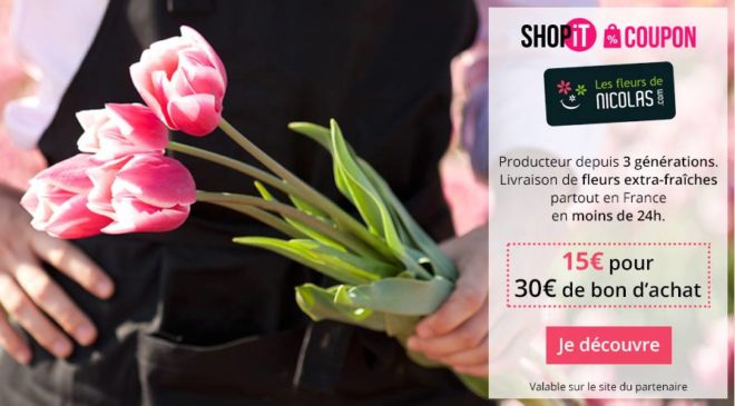 Bon d’achat Les Fleurs de Nicolas moitié prix