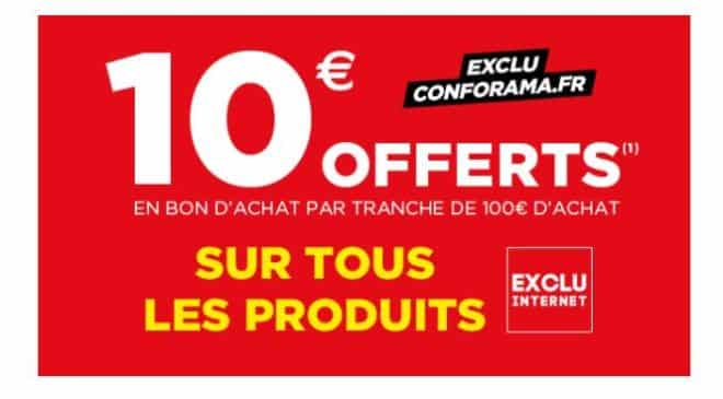 Conforama : 100€ d’achats = 10€ offerts