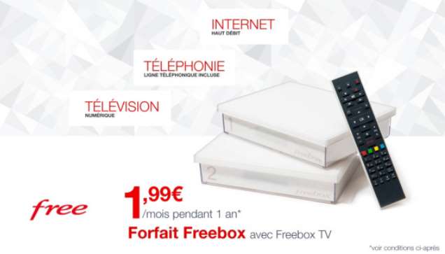 Vente privée : moins de 2€ la Freebox avec option Freebox TV (au lieu de plus 30€)
