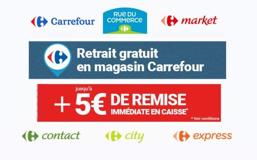 achat Rue du Commerce et retrait magasin Carrefour