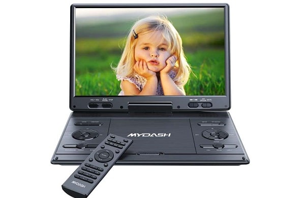 lecteur DVD portable 12,5″ MYDASH pas cher : 58,99€ port inclus (DVD/USB/SD – grand nombre formats)