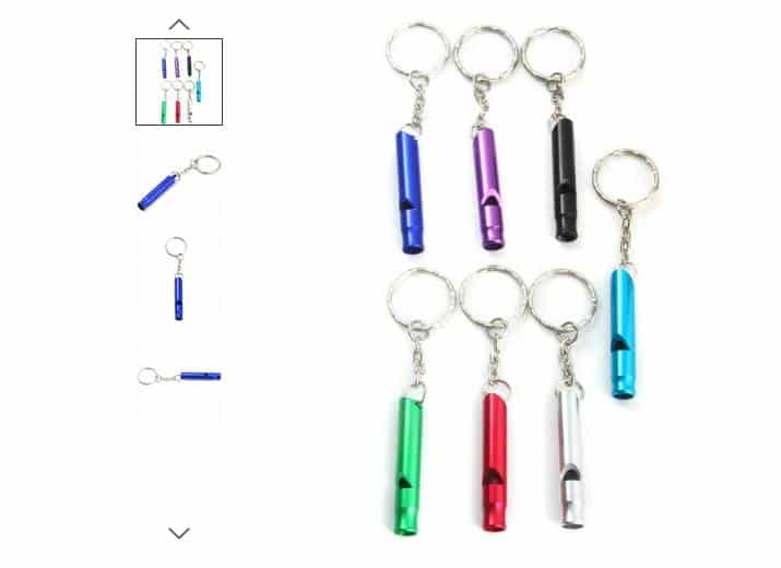 MINI PRIX : le sifflet en aluminium porte-clés à 0,08€ port inclus